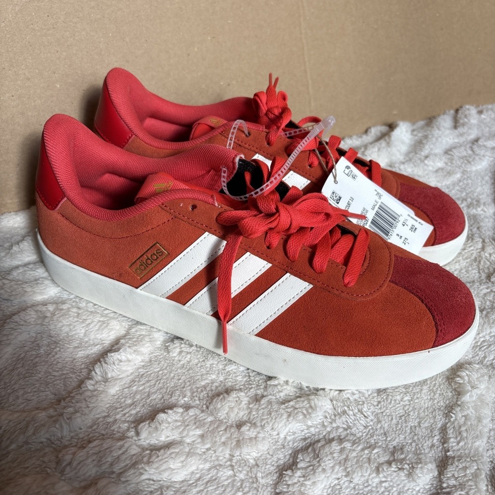 Adidas VL Court 3.0 Men's Athletic Shoe Red Sneaker Size 9.5